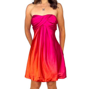 Y2K Satin Sunset Bubble Dress (L)
