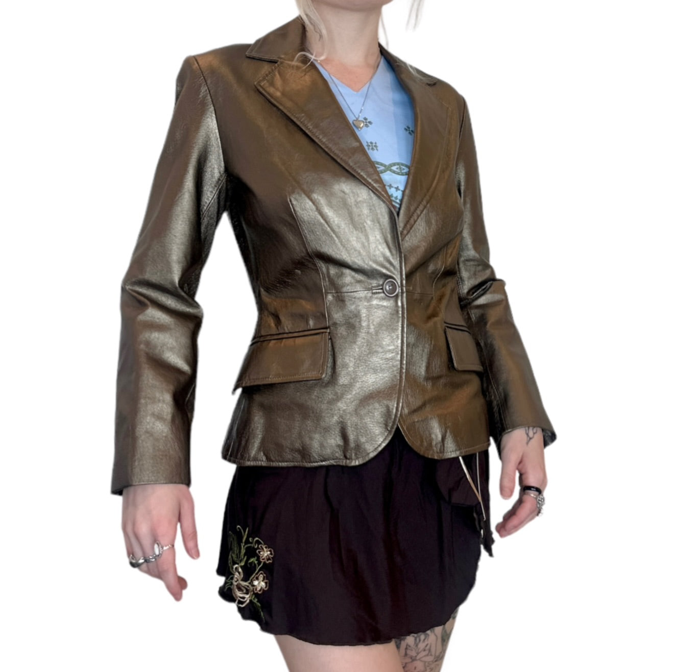 Bronze Leather Blazer (S/M)