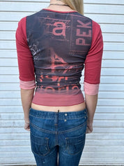 Vintage Cop Copine Graphic Print Longsleeve Top (S)