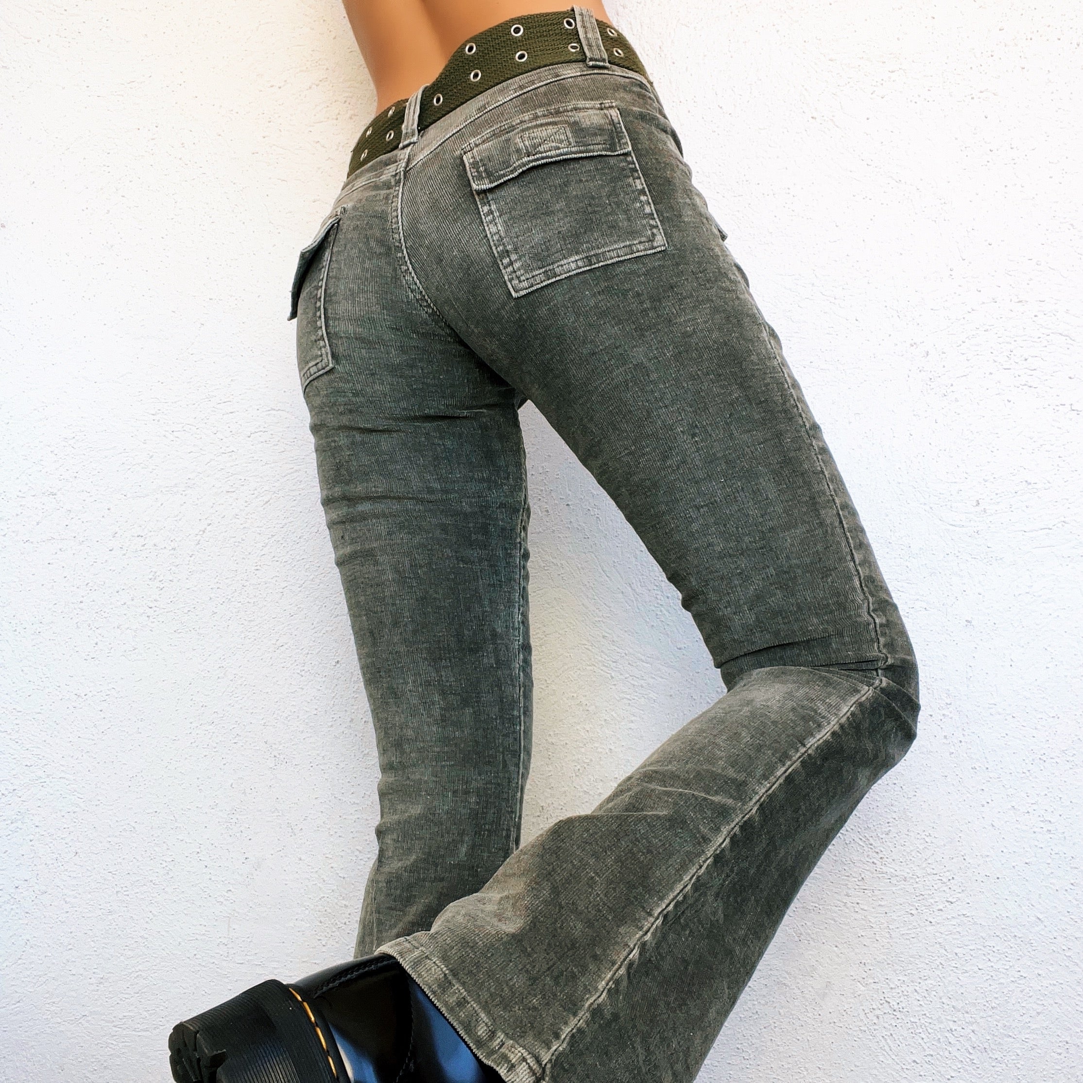 Early 2000s Army Green Corduroy Pants - Small