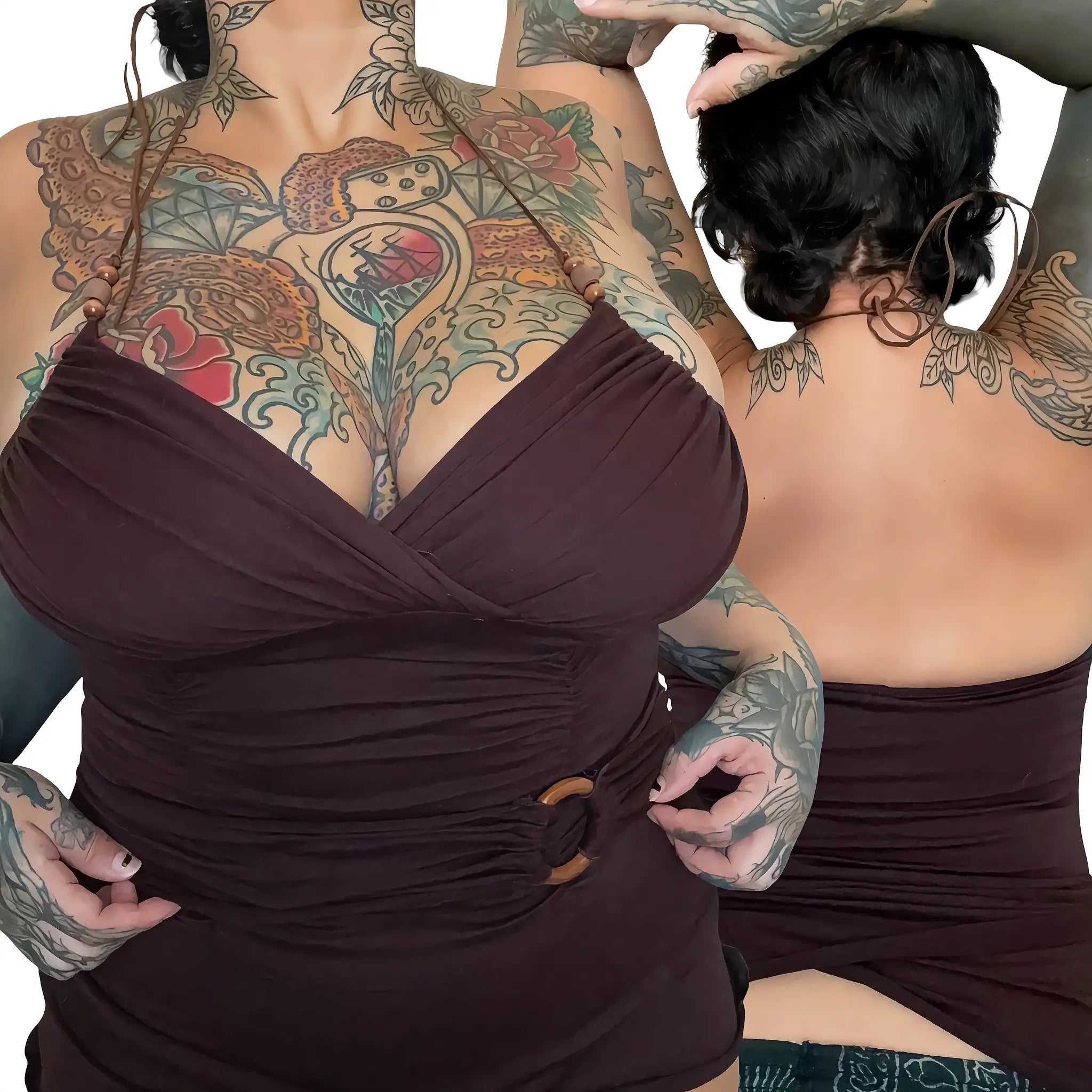 Y2K brown club top (S/M)