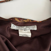 Alberto Makali Silk Beaded Leopard Print Dress (S/M)