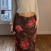 Vintage Floral Midi Skirt (S/M)