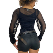 Vintage Mesh Black Lace Bolero Shrug (S)