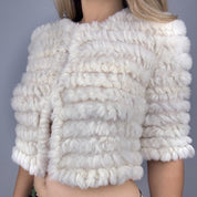 BCBG Soft White Fur Cardigan (S)