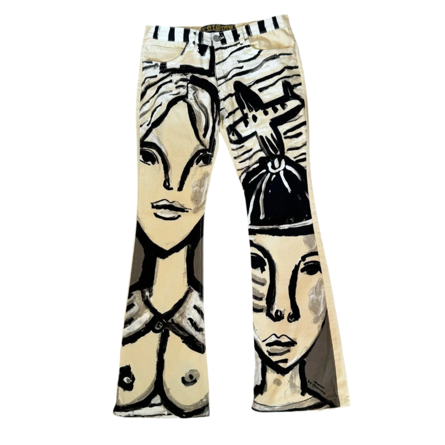 Italian Vintage Graphic Pants (S)