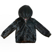 Black Faux Fur Hoodie (S)