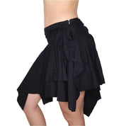 Y2K Black Asymmetrical Mini Skirt (S/M)