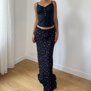 Vintage Italian Black Slinky Top (S/M)