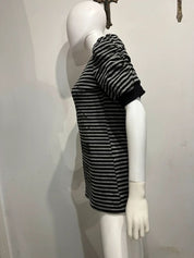 Vintage Cache Cache Stripe Henley Button Top with Graphic Print detail (M)