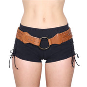 Y2K Braided Brown Leather Hip Belt (M)