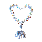 Elephant statment stone necklace