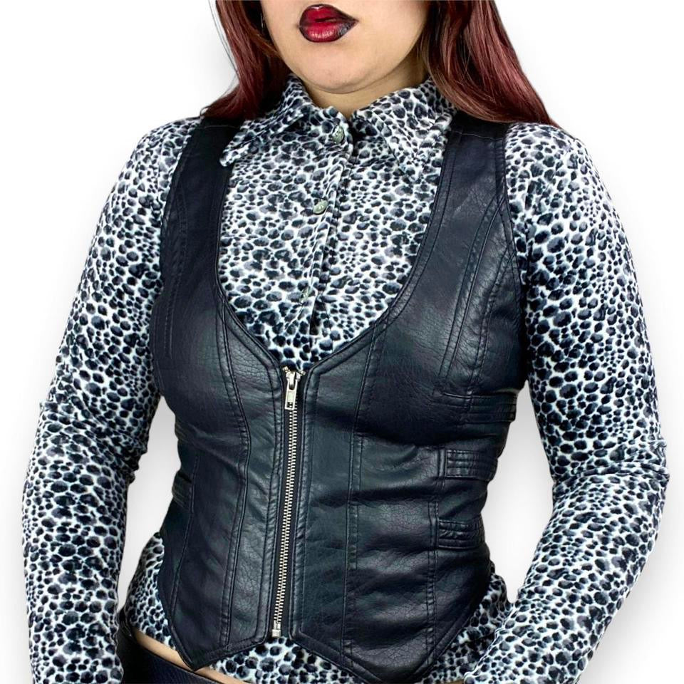 2000s Faux Leather Vest (M)