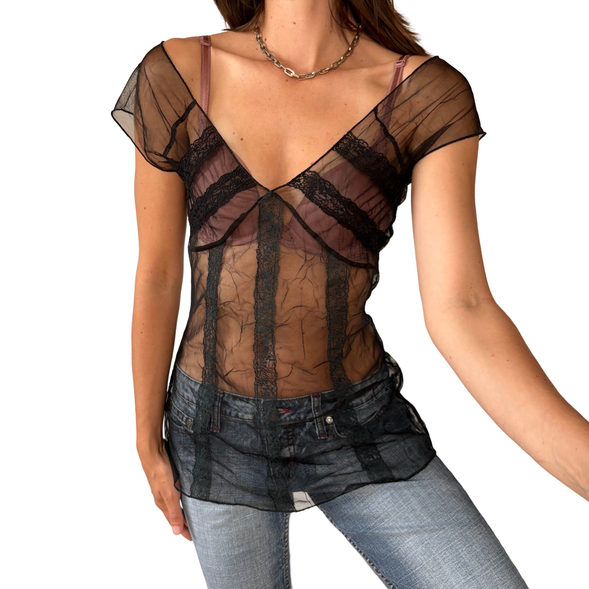 90s Sheer Mesh Top (S)