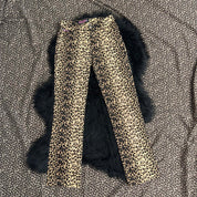 Vintage Bubblegum Leopard Flare Jeans (XS/S)