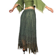 Vintage Boho Crochet Maxi Skirt (S/M)