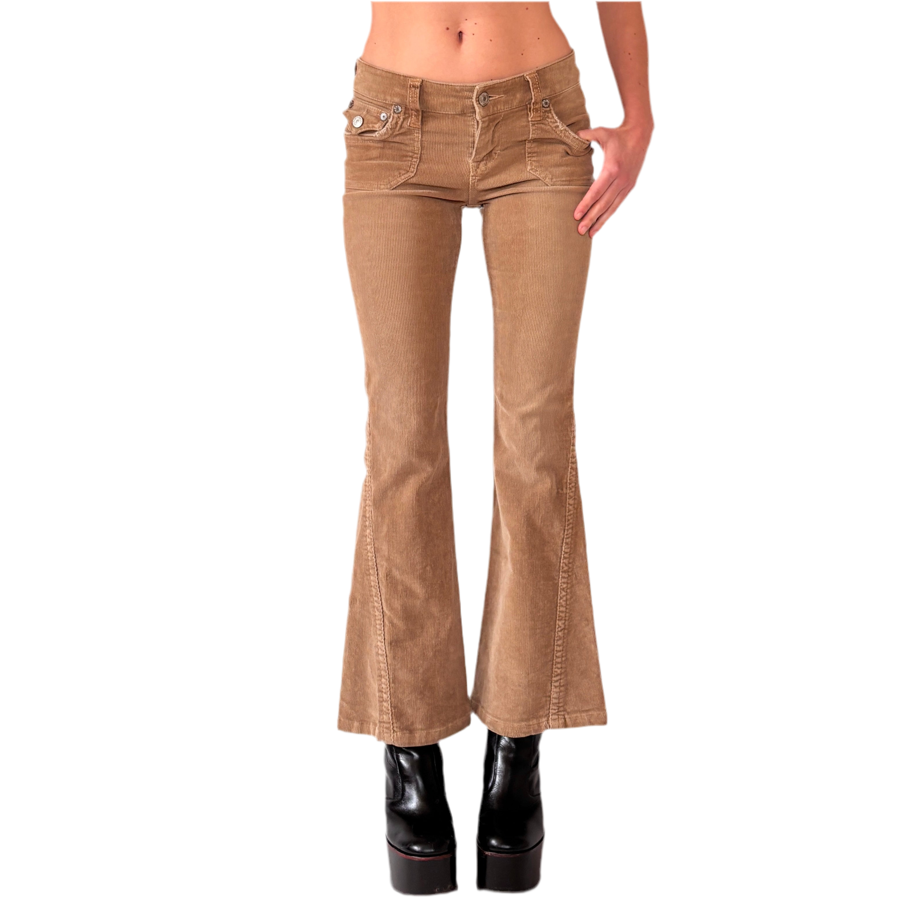 Y2K Low Rise Corduroy Flares (XS)