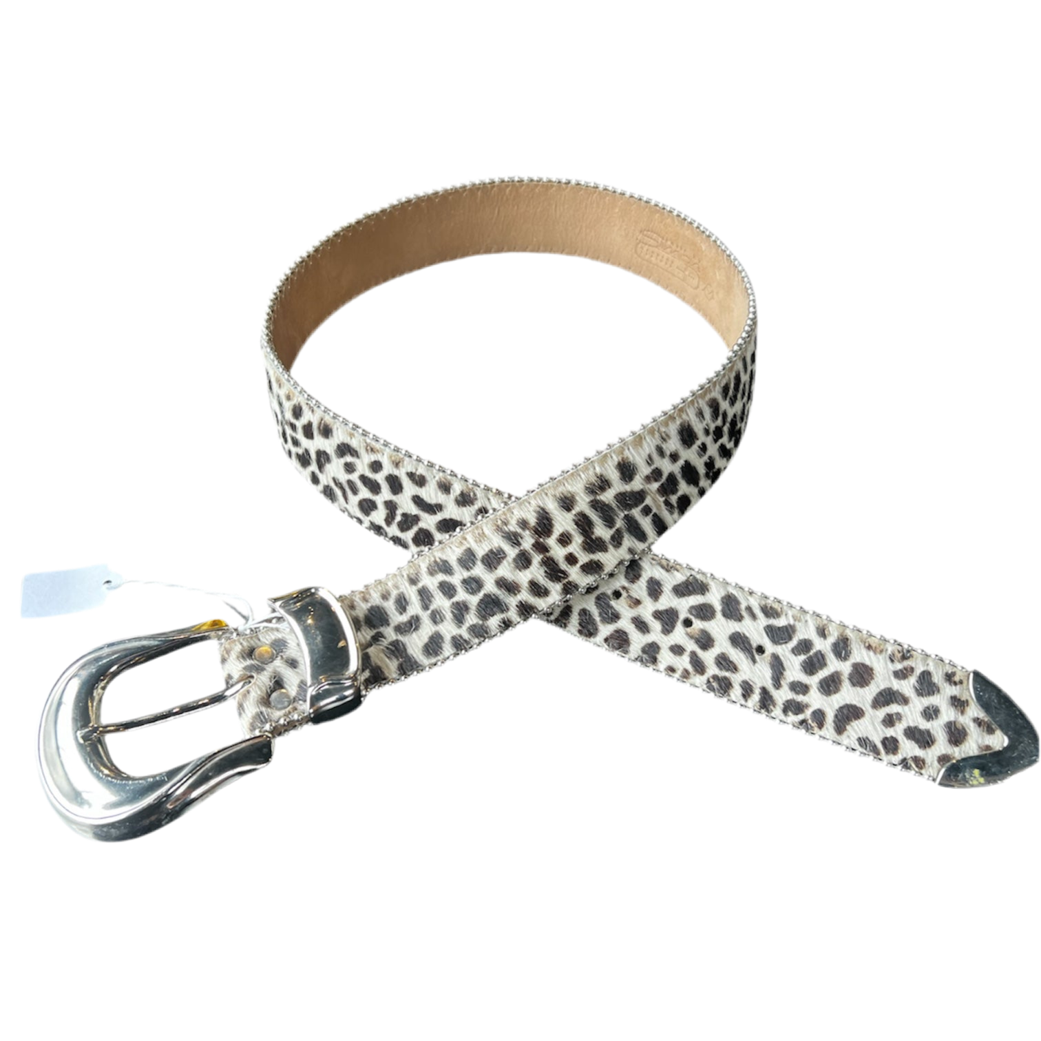 Cheetah Faux Fur Studded Belt