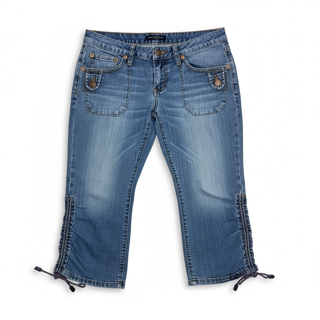 Y2K scrunch denim capris (L)