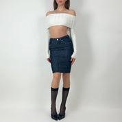 Bebe Denim Midi Skirt (XXS/XS)
