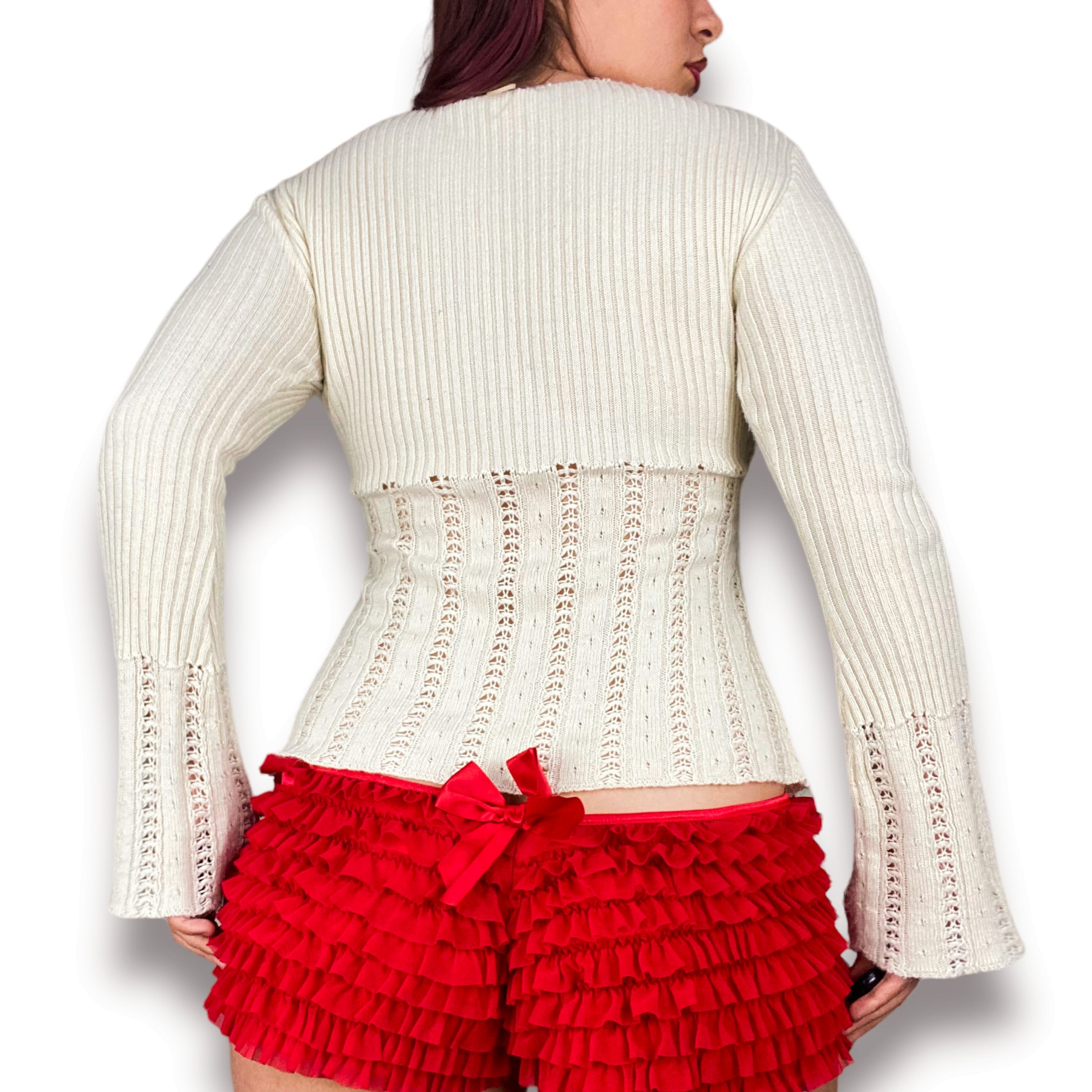 90s Cream Cutout Sweater (L)