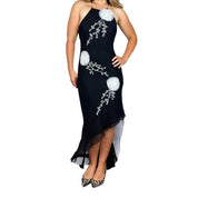 Caché Silk Rose Maxi Dress (M)