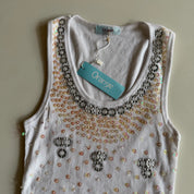 Y2K Sequin Ribbed Tank (M)