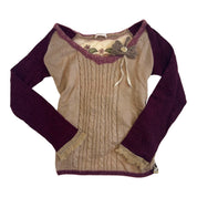Italian Mesh Back Heart Print Sweater (S)