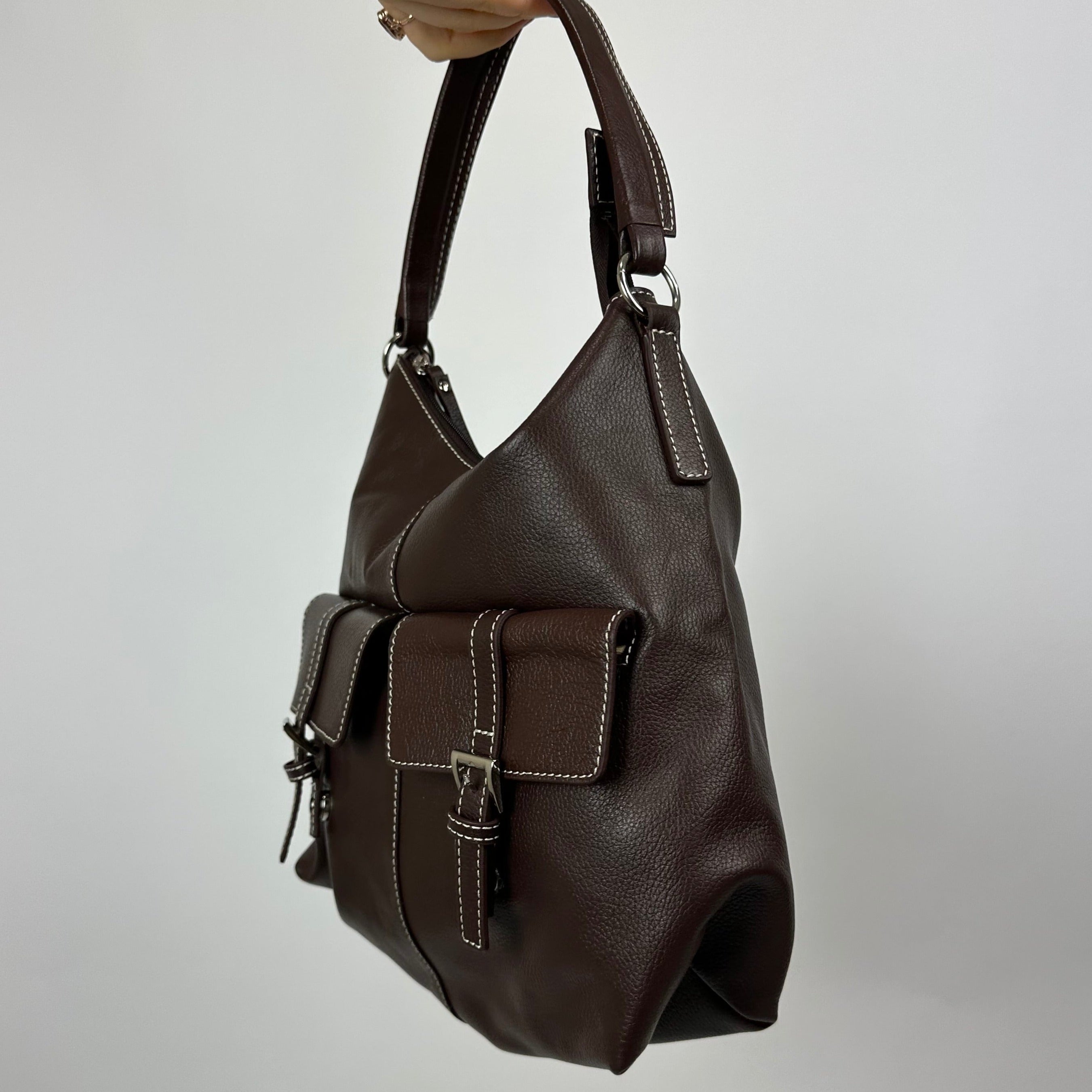 Vintage Brown Faux Leather Bag
