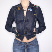 Y2K ICEBERG Fitted Denim Buckle Jacket (S/M)
