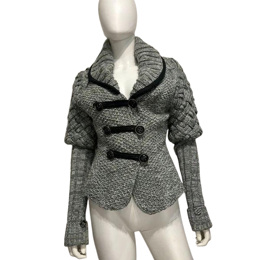 Vintage Desigual Gothic Military Double Breasted Knit Cardigan (M)
