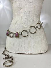 Waist silver chain belt