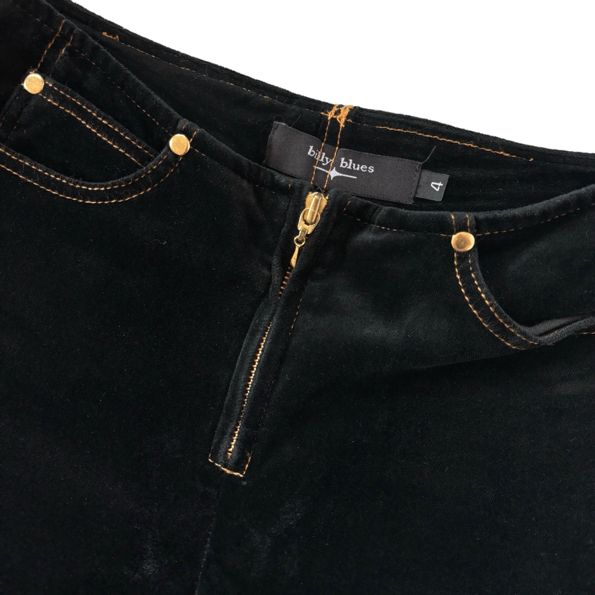 90s Noir Velvet Flares (XS)
