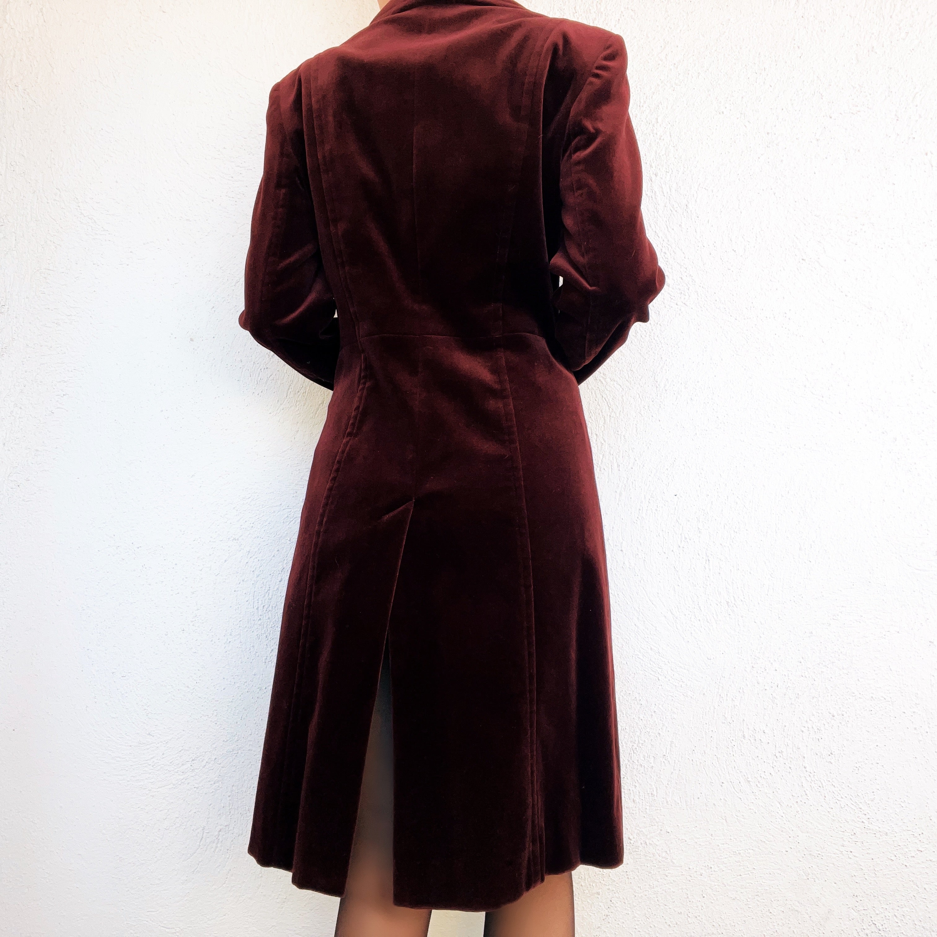 Burgundy Velvet Bebe Coat (S)