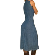 90’s Denim Button-up Dress (S)