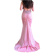 2000s Baby Pink Beaded Gown (S/M)