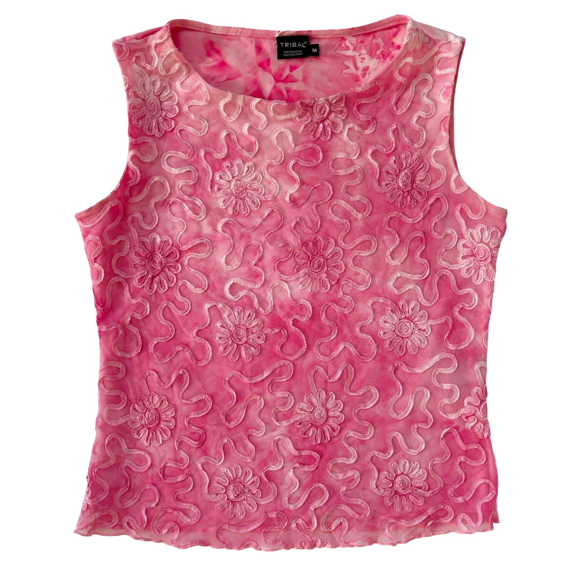 Y2K Pink Squiggle Tank (M)