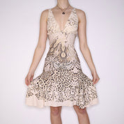 ROBERTO CAVALLI Animal Print Midi Dress (S) 