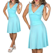 Y2K Slinky Aqua Midi Dress (M)