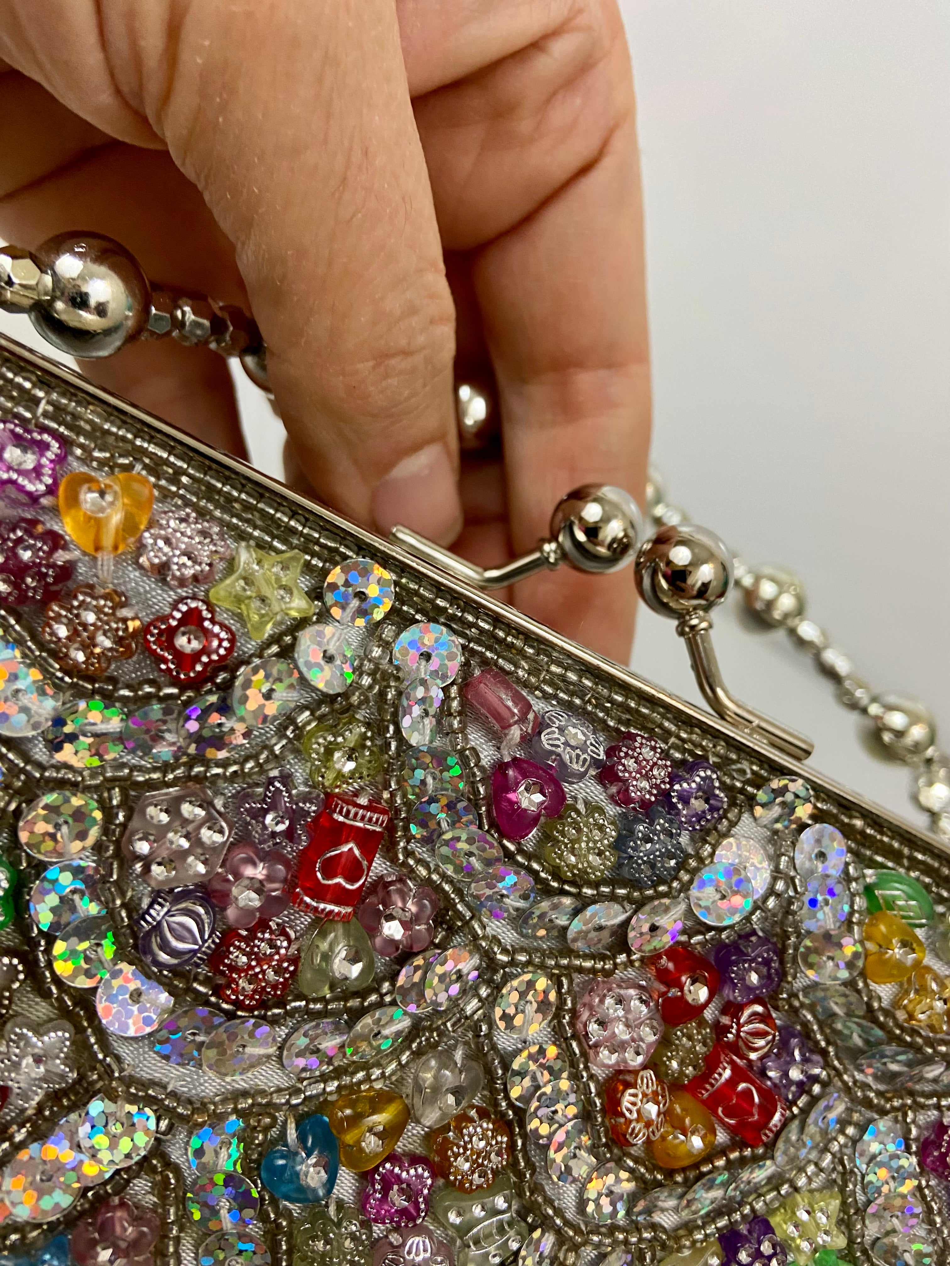 Beaded evening bag multi color