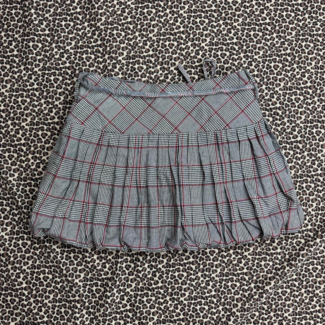 2000s Plaid Pleated Bubble Hem Skirt (S)