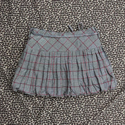 2000s Plaid Pleated Bubble Hem Skirt (S)