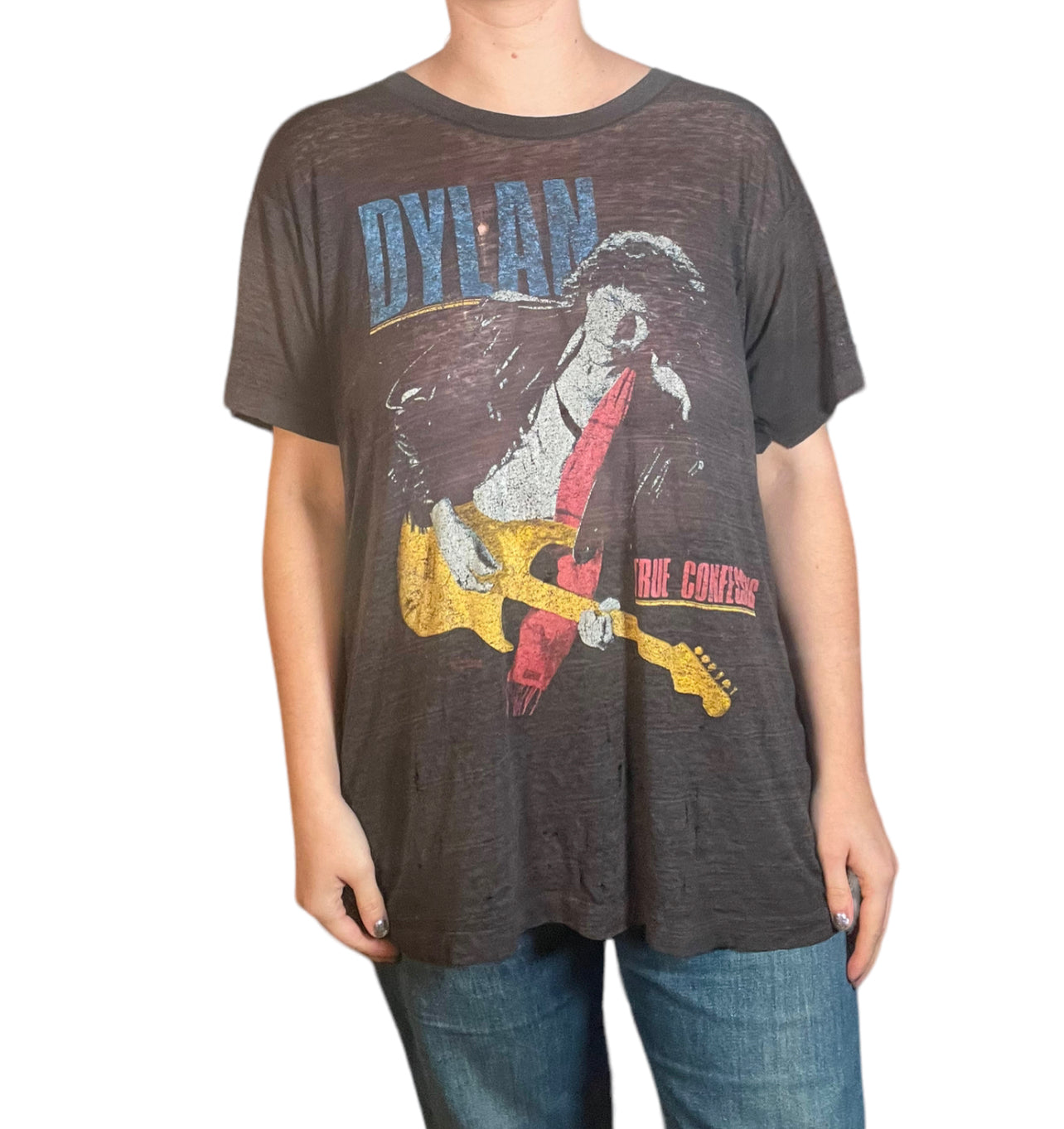 80s Bob Dylan Concert Band T-Shirt (L)