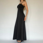 True Vintage Black Milkmaid Maxi Dress