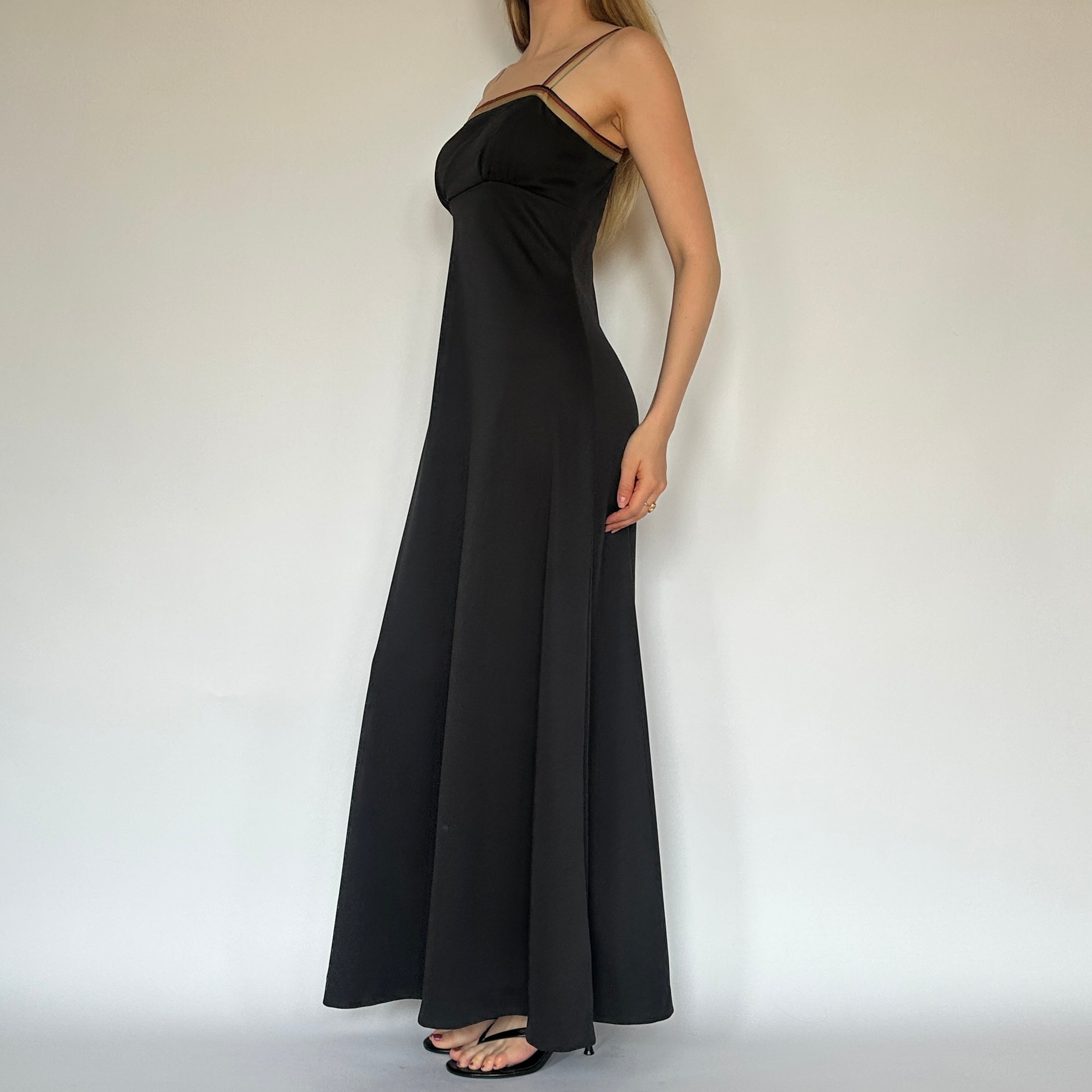 True Vintage Black Milkmaid Maxi Dress Holy Thrift True Vintage Black Milkmaid Maxi Dress Holy Thrift