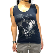 Vintage Gothic Grunge Moschino Slogan Tank Top (M)