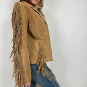 Vintage Tan Suede Fringe Jacket (M)