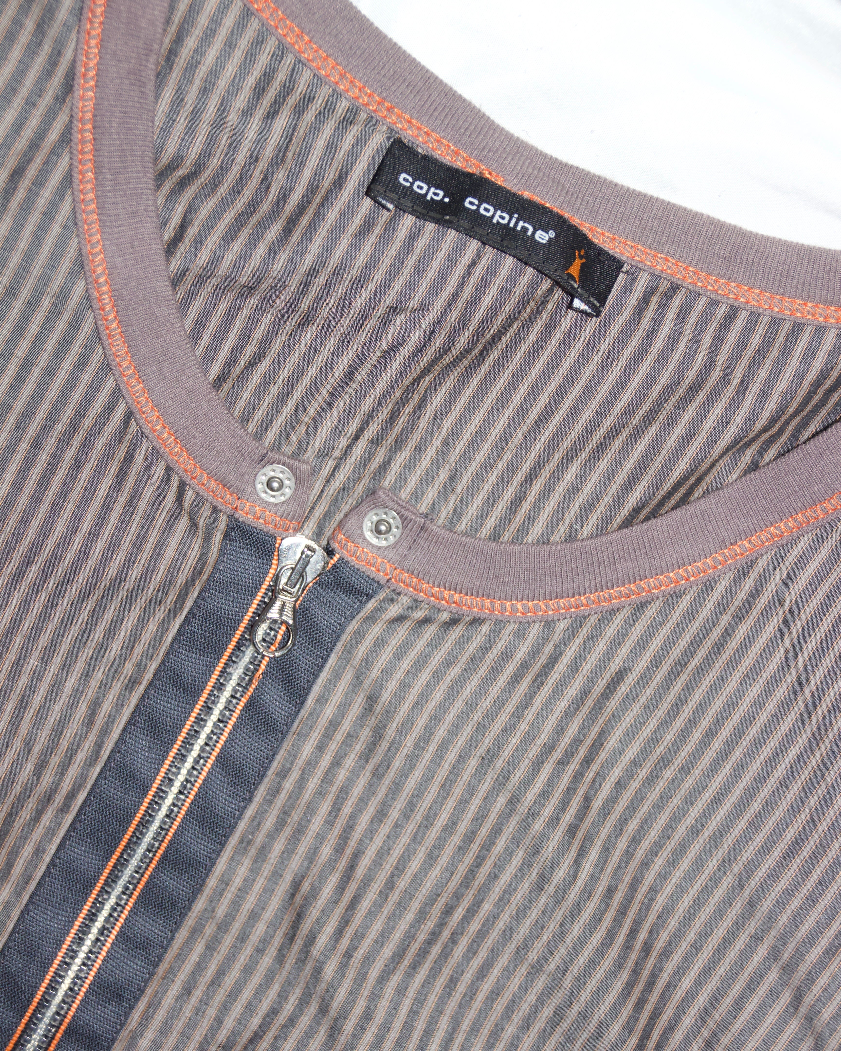 Vintage Cop Copine Pinstripe Zipper Dress (S)