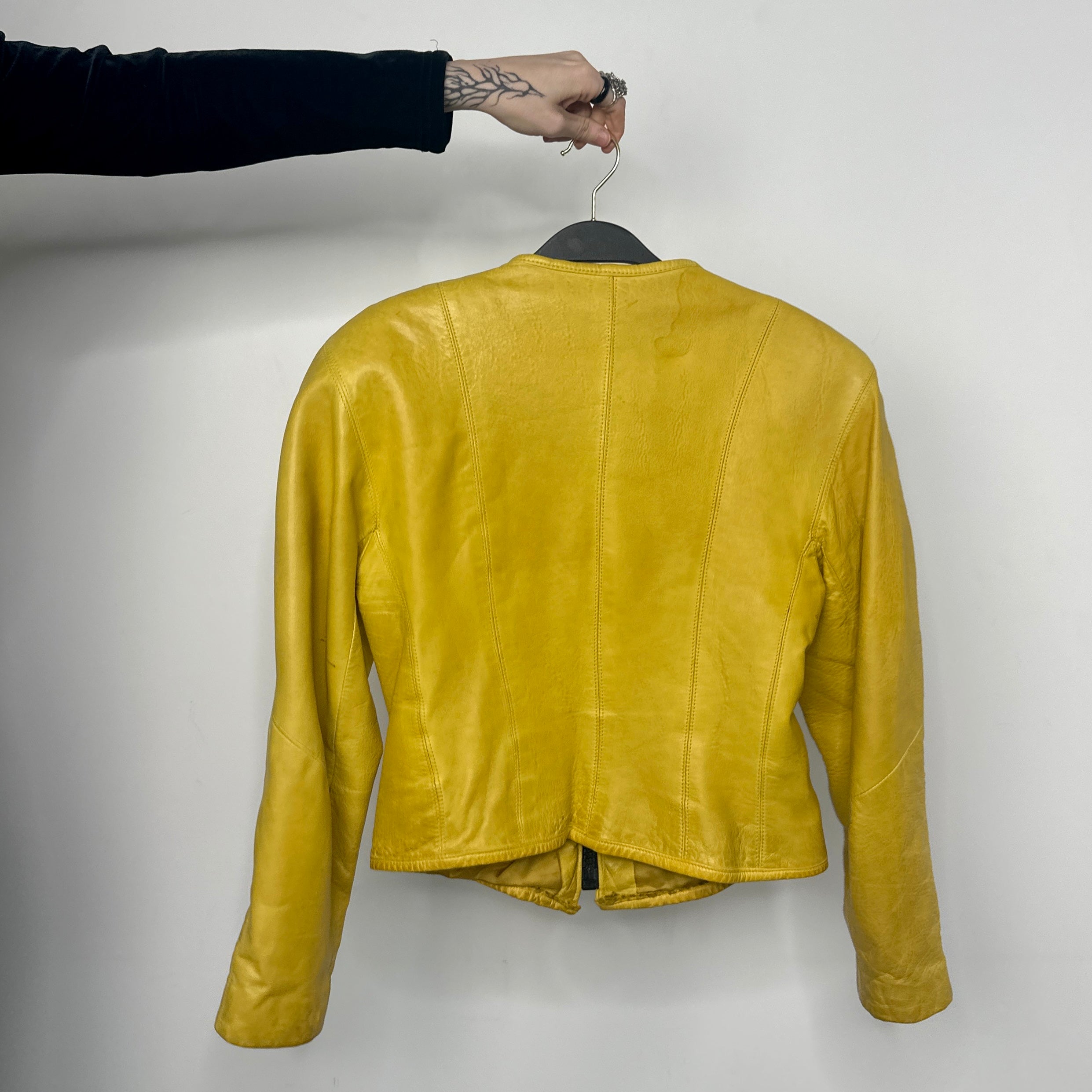 Vintage Yellow Leather Jacket (S/M)