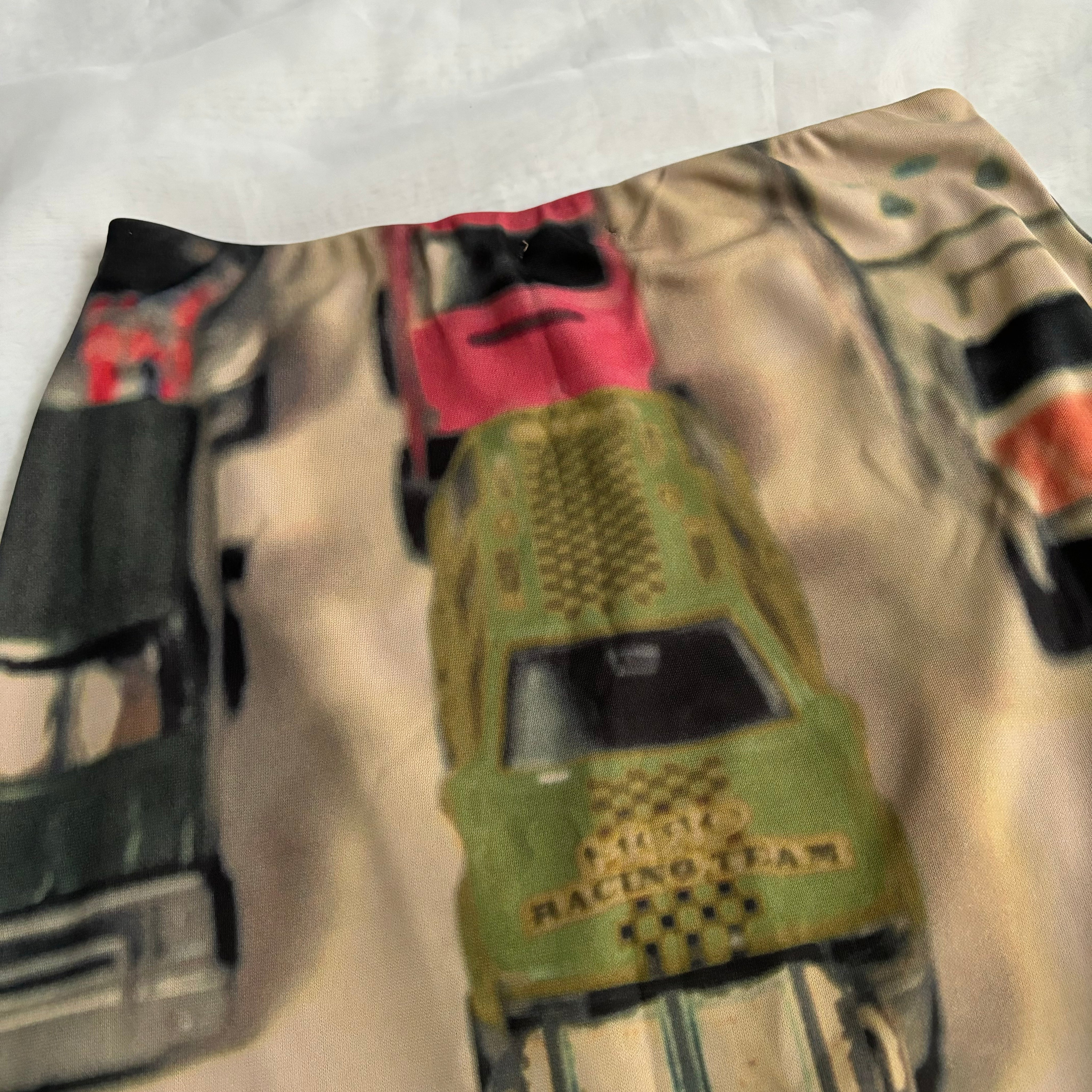 Vintage Italian Car Print Skirt (S)